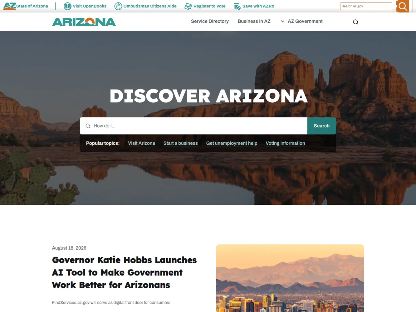 Arizona · Website screenshot