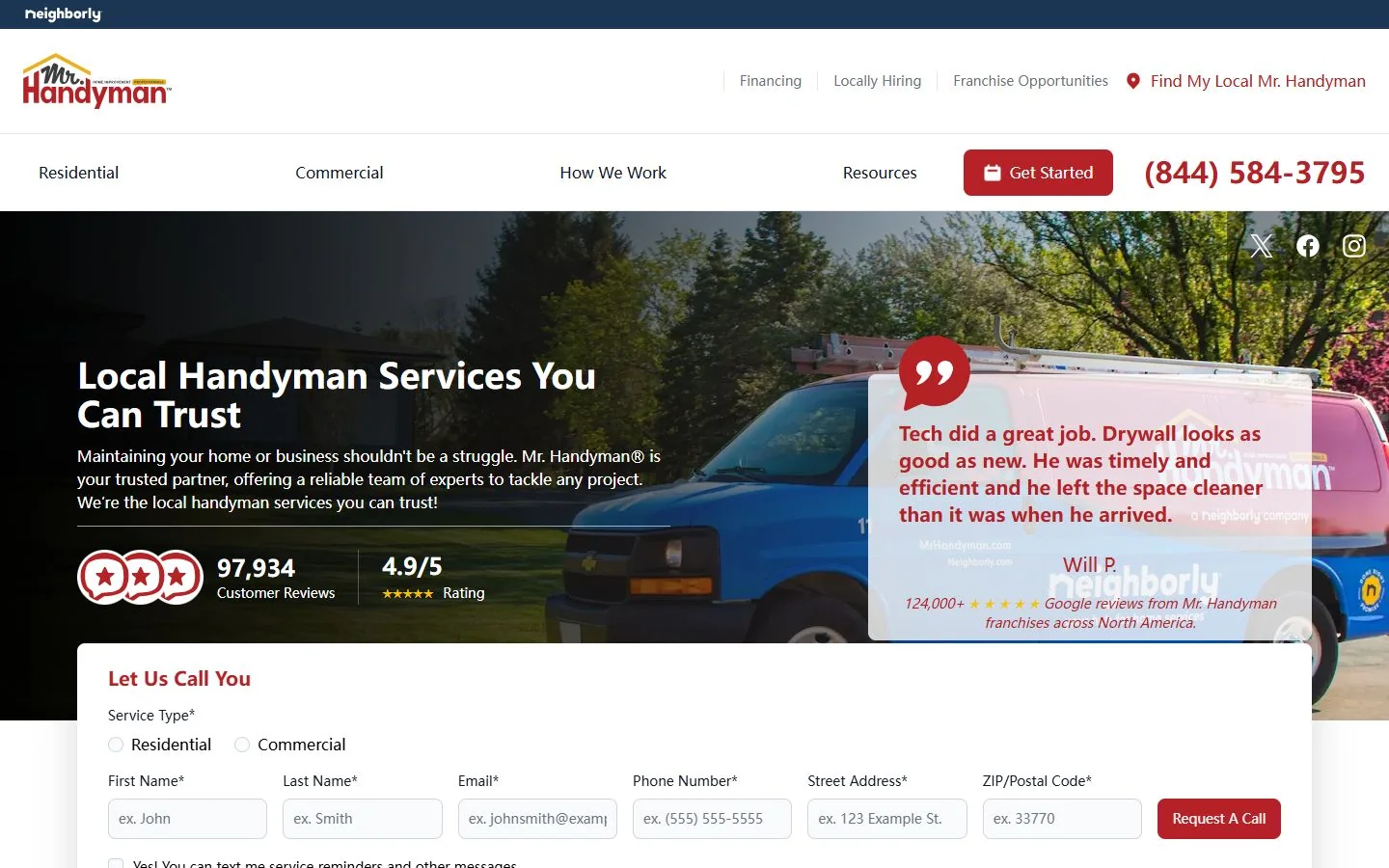Mr. Handyman · Website screenshot