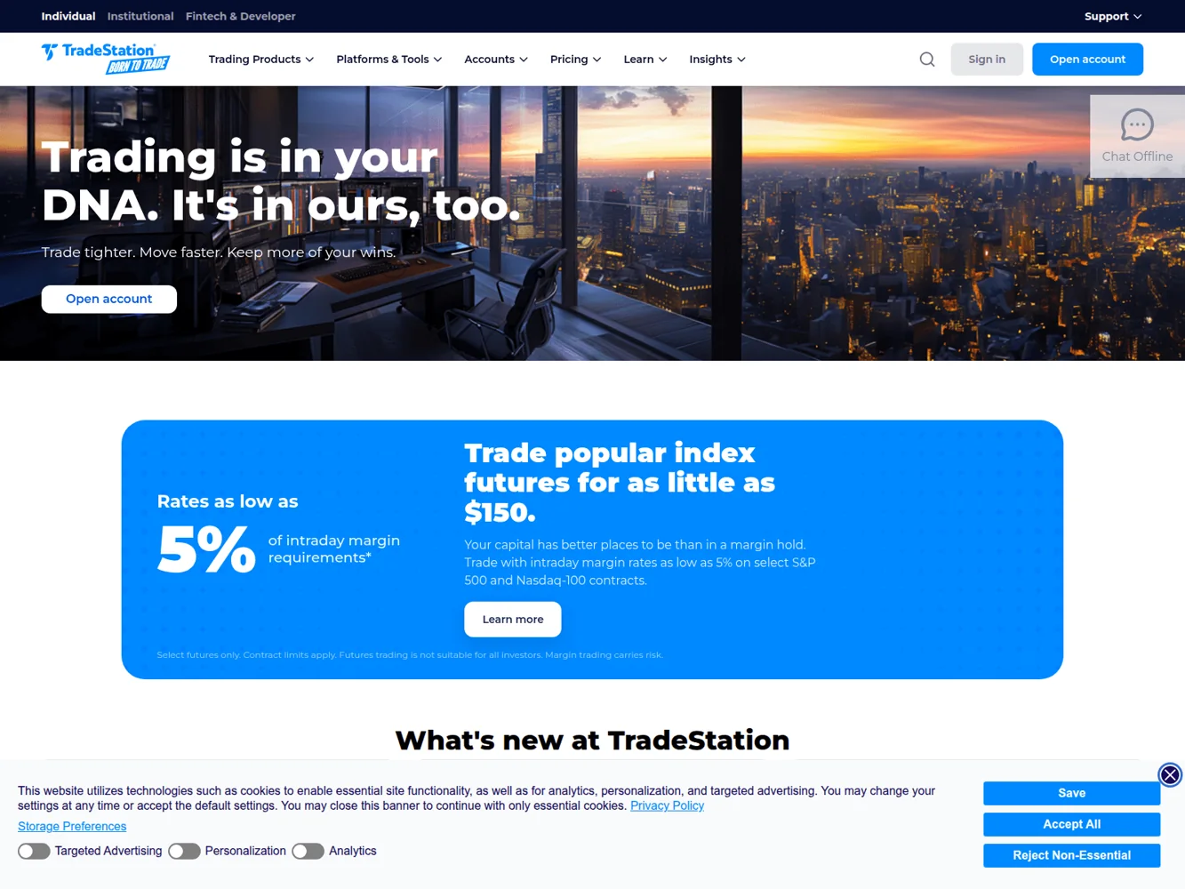 TradeStation · Website screenshot