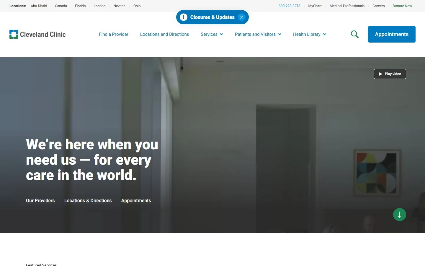 Cleveland Clinic · Website screenshot