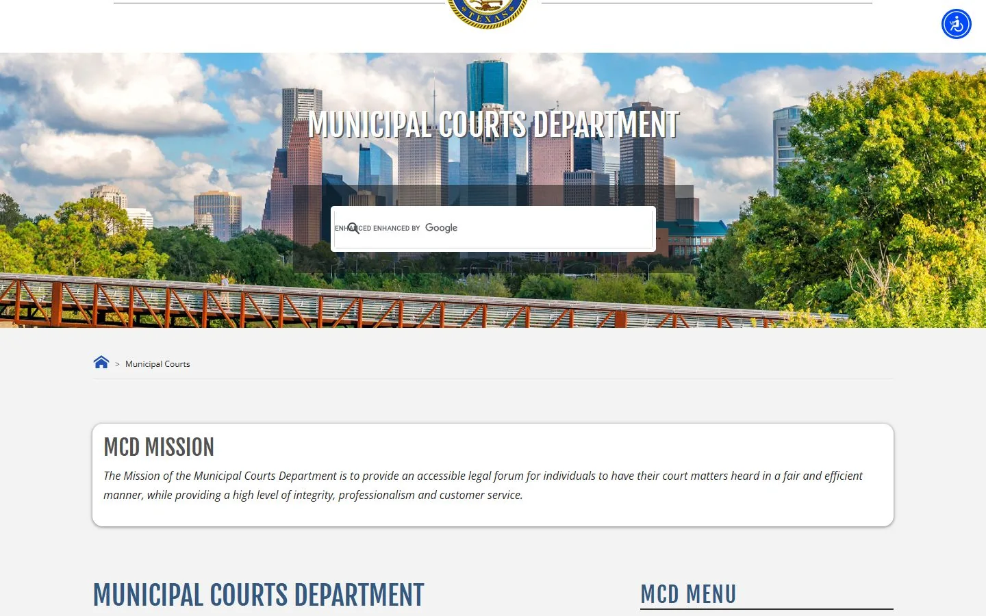 Houston Municipal Courts · Website screenshot