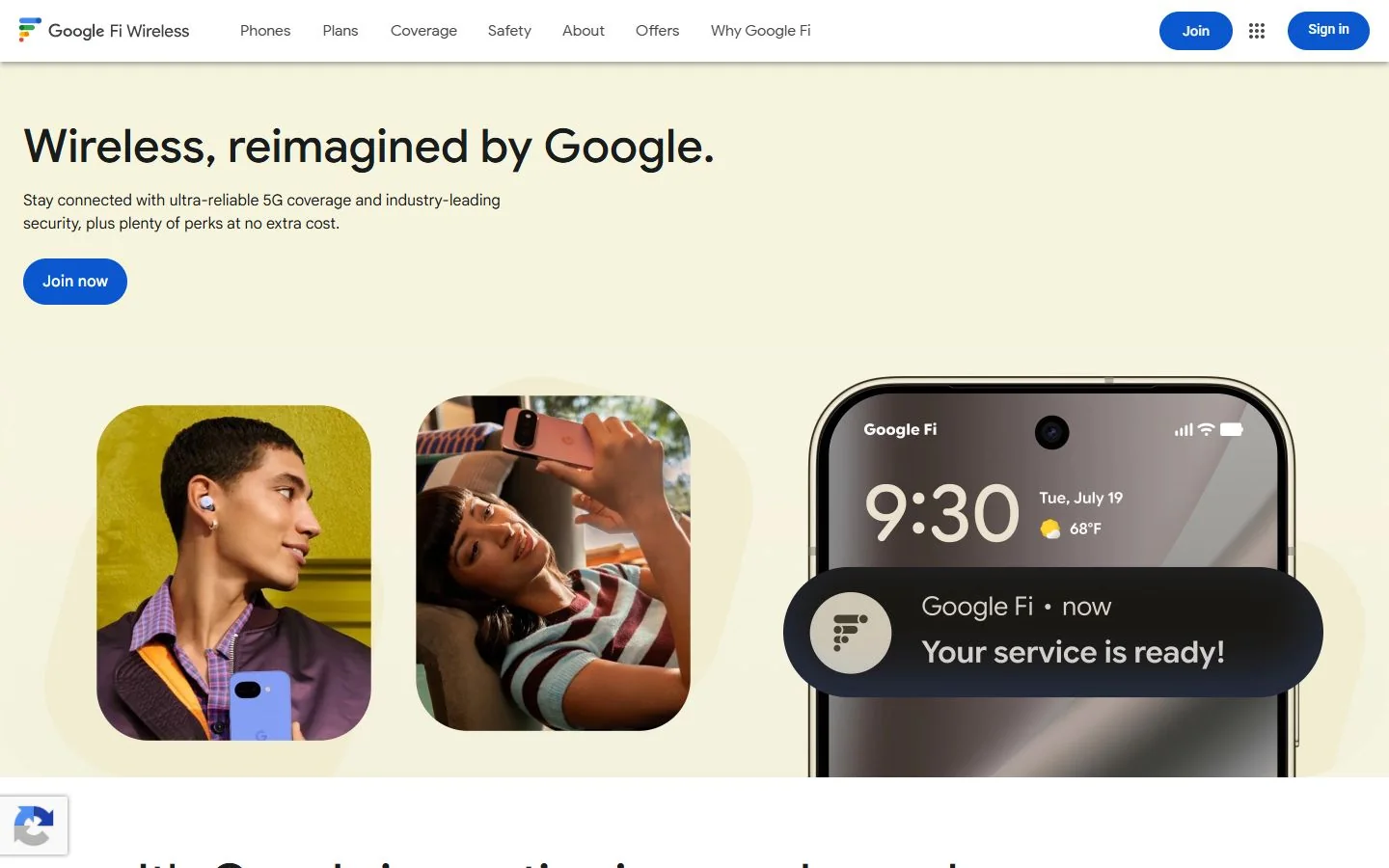 Google Fi · Website screenshot