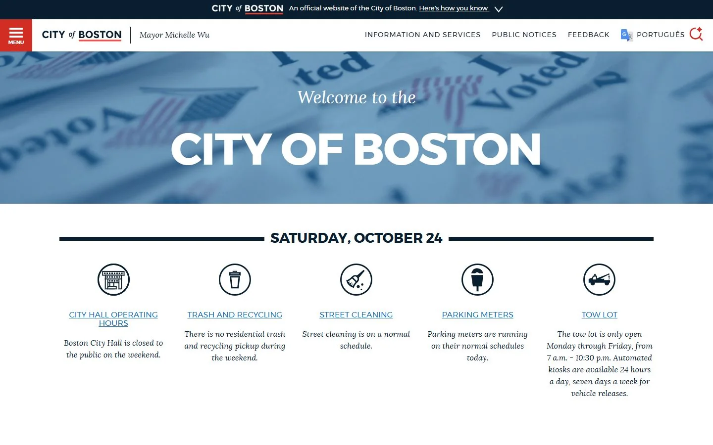 Boston · Website screenshot
