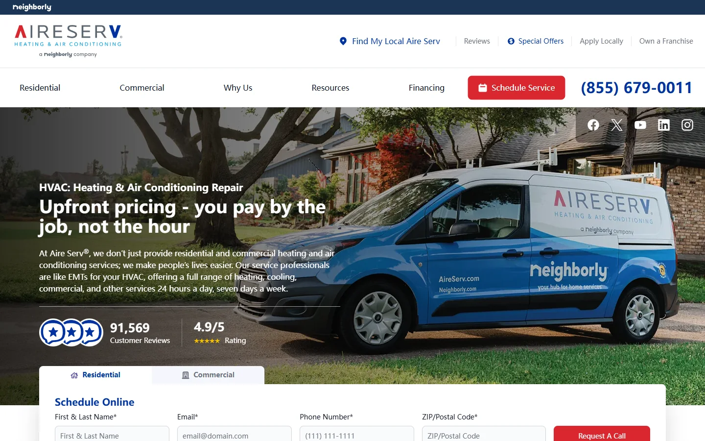 Aire Serv · Website screenshot