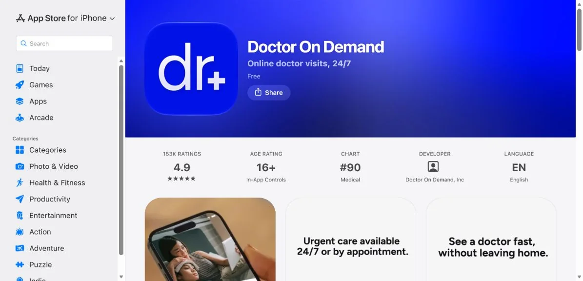 Doctor On Demand · Official app page (US)