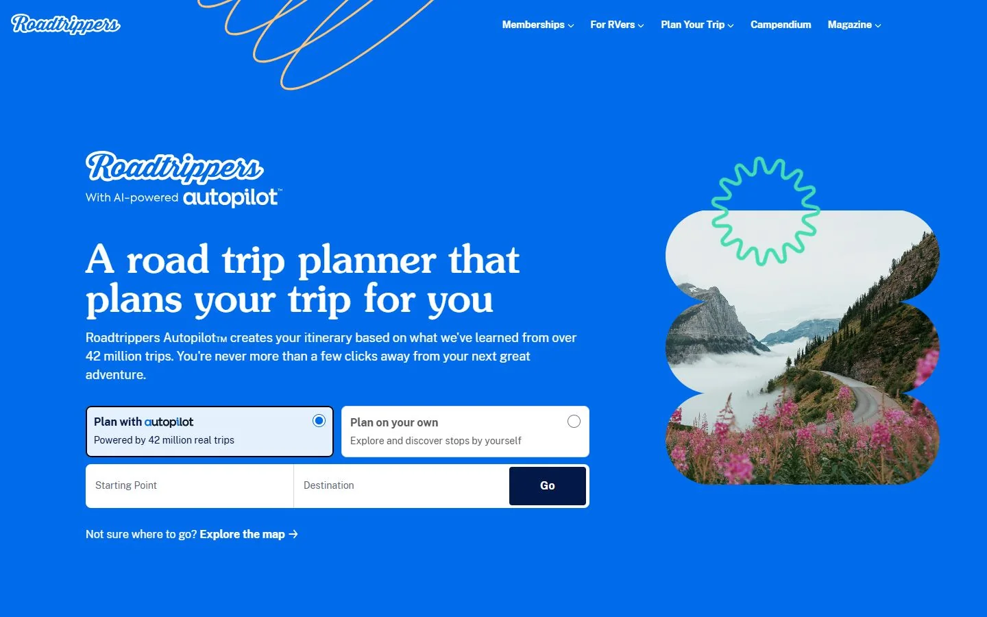 Roadtrippers · Website screenshot