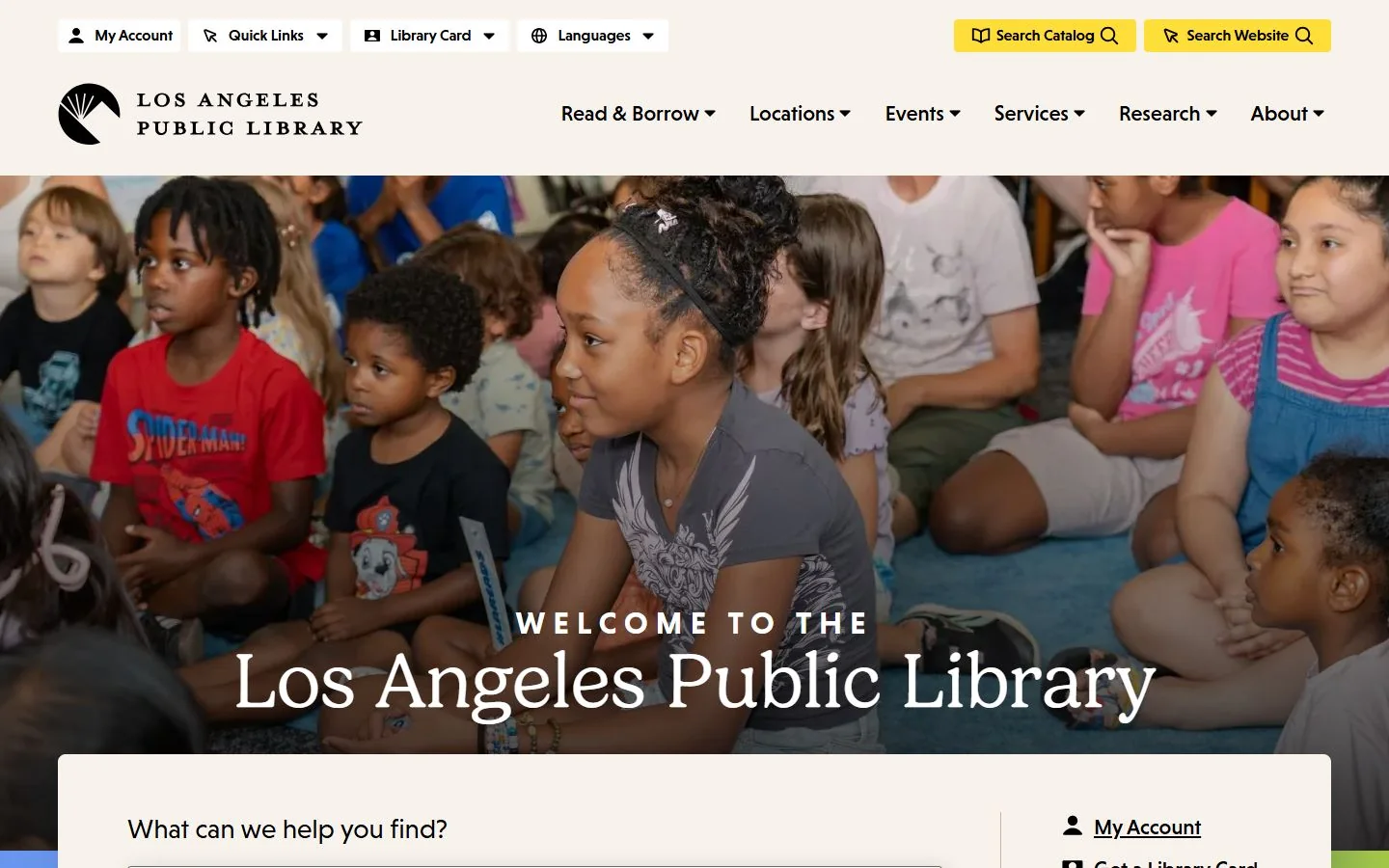 Los Angeles Public Library · Website screenshot