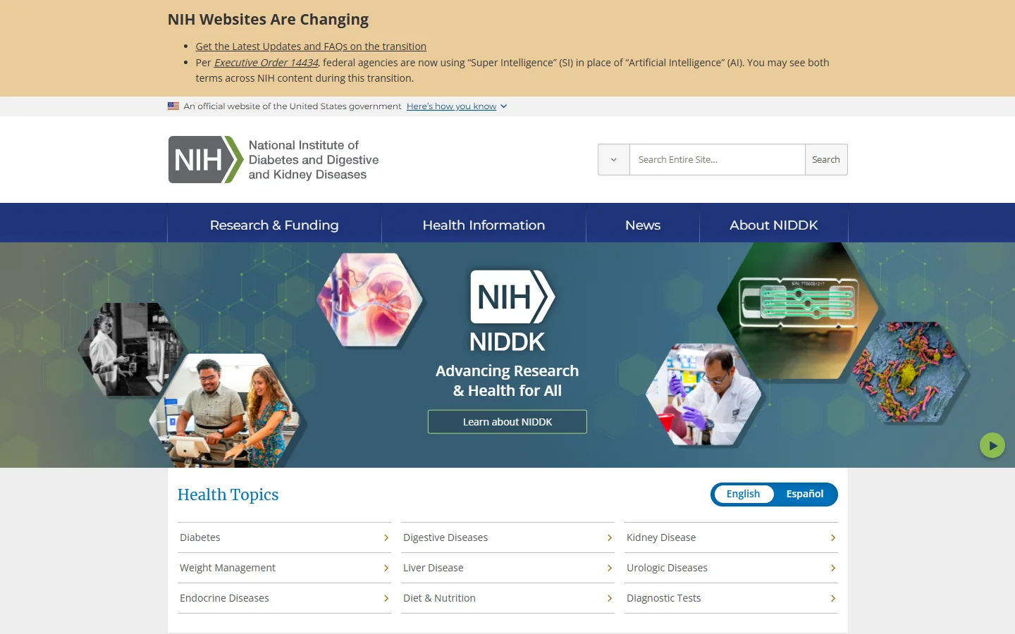 NIDDK · Website screenshot