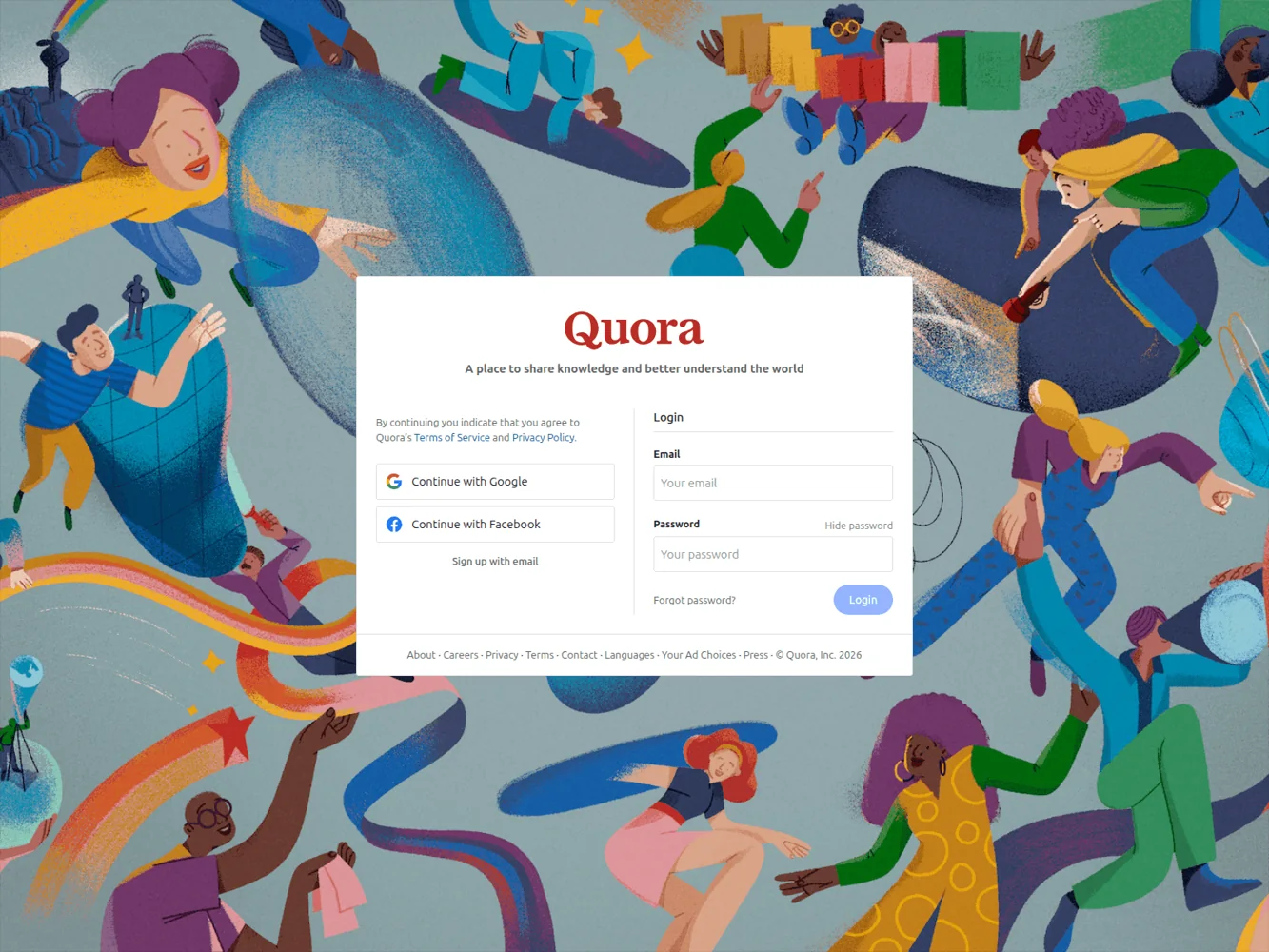 Quora — Earlier official website screenshot