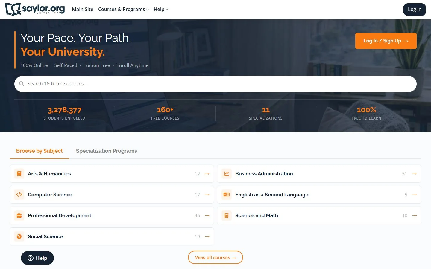 Saylor University · Website screenshot
