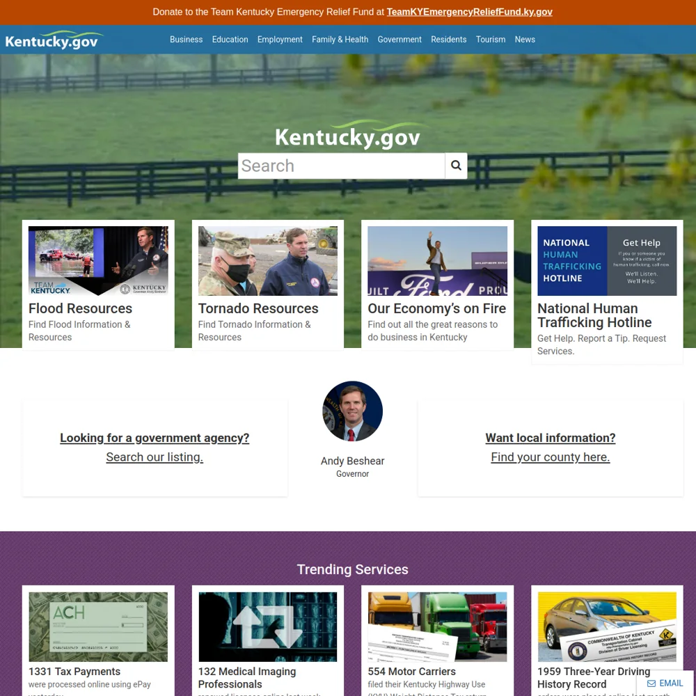 Kentucky · Website screenshot
