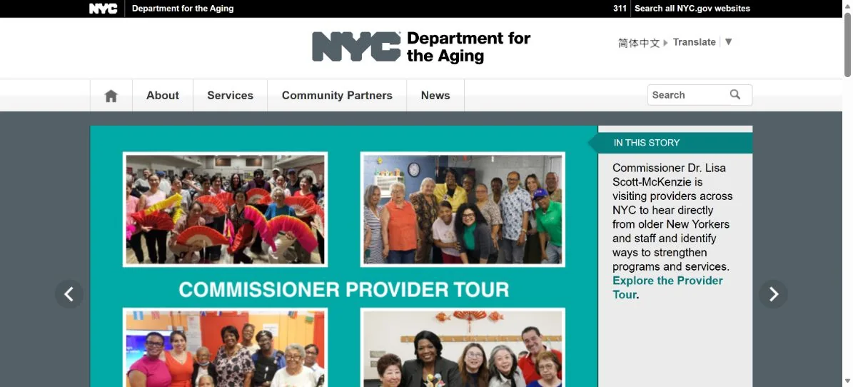 NYC Aging · Website screenshot