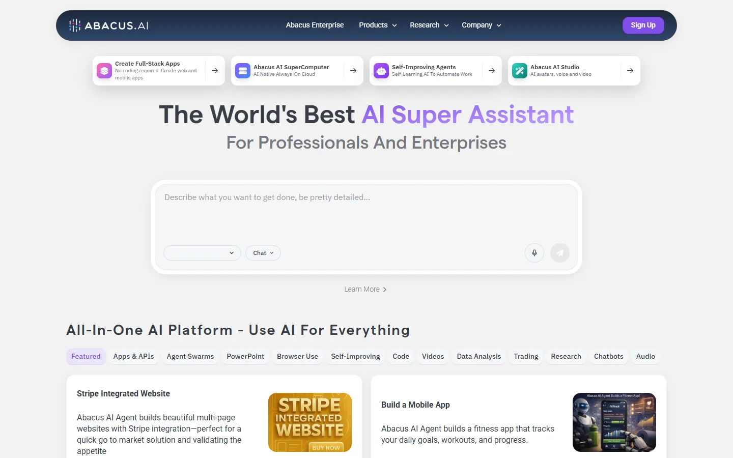 Abacus.AI · Website screenshot