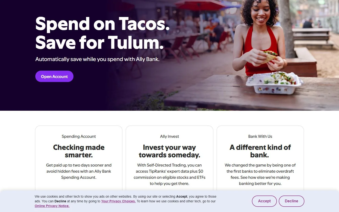 Ally · Website screenshot