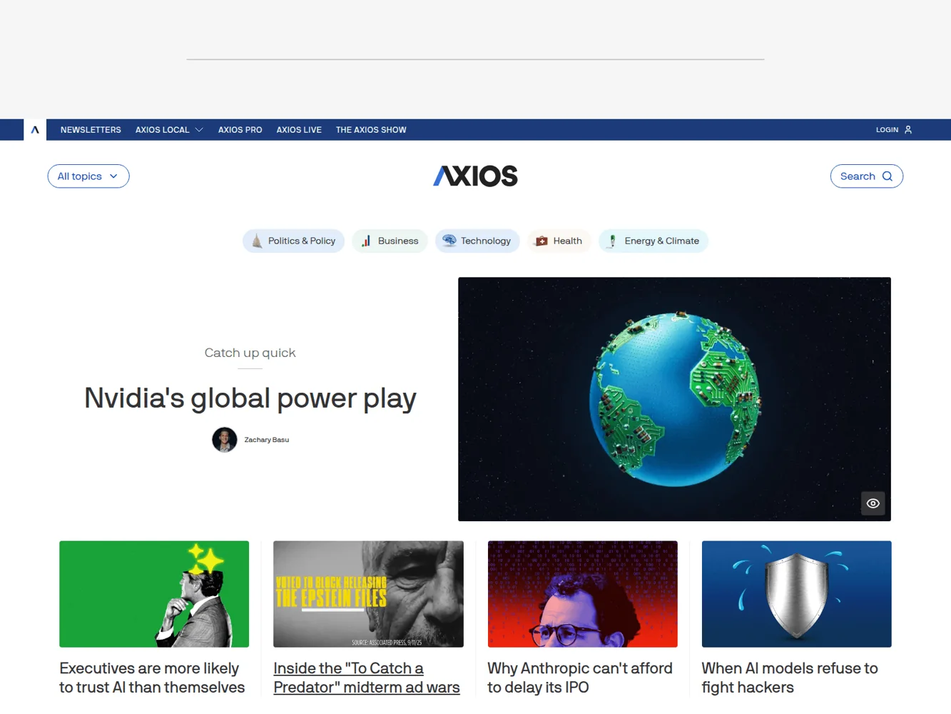 Axios · Website screenshot