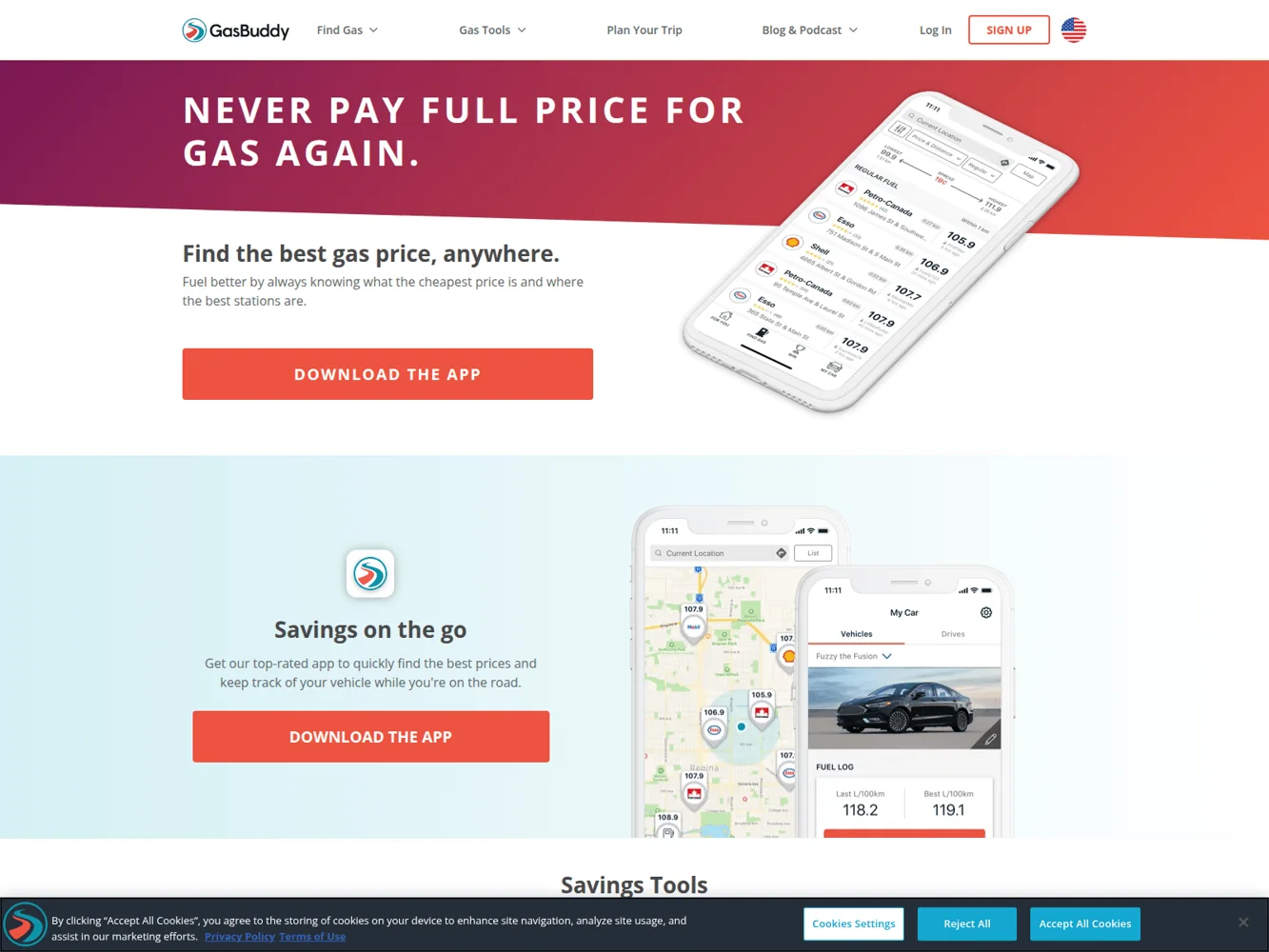 GasBuddy · Website screenshot