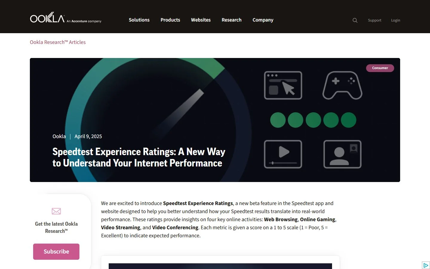 Speedtest — Official website screenshot