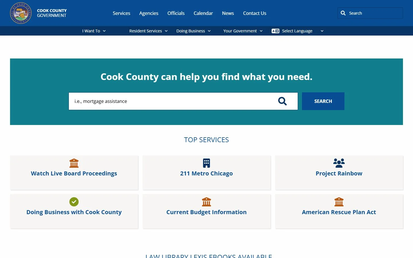 Cook County · Website screenshot