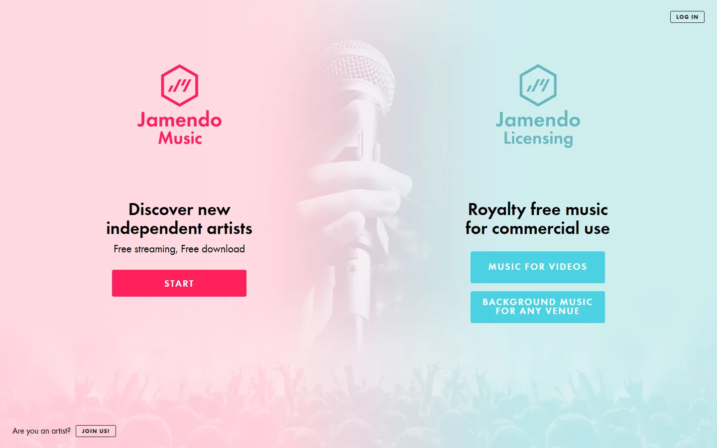 Jamendo · Website screenshot