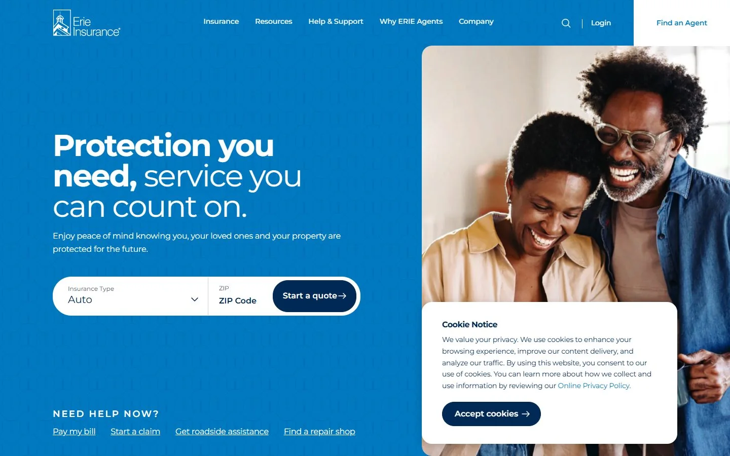 Erie Insurance · Website screenshot