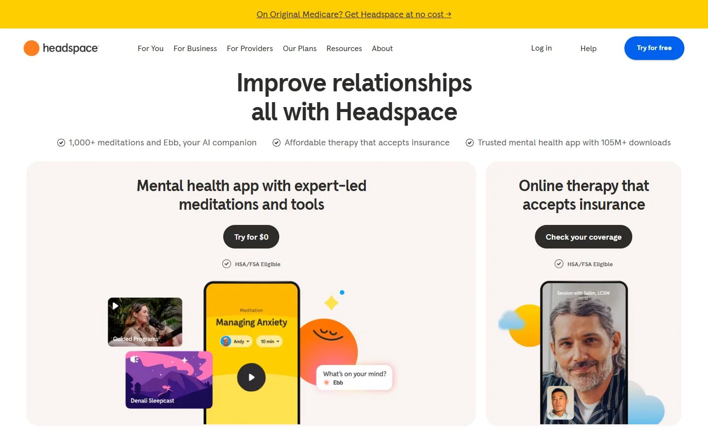 Headspace · Website screenshot