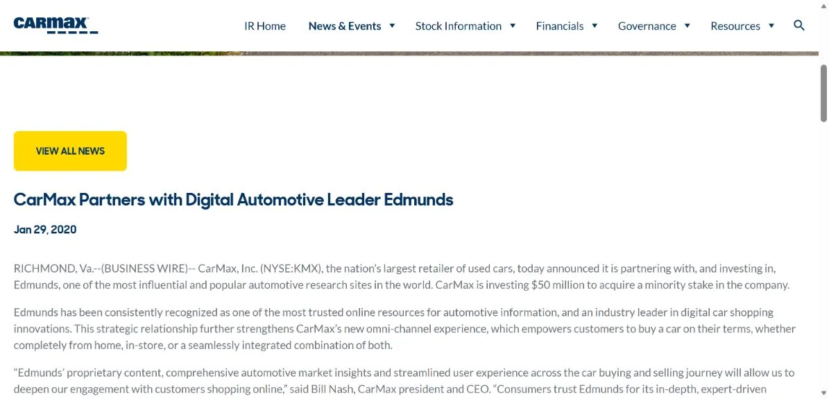 Edmunds · Official company article (2020)