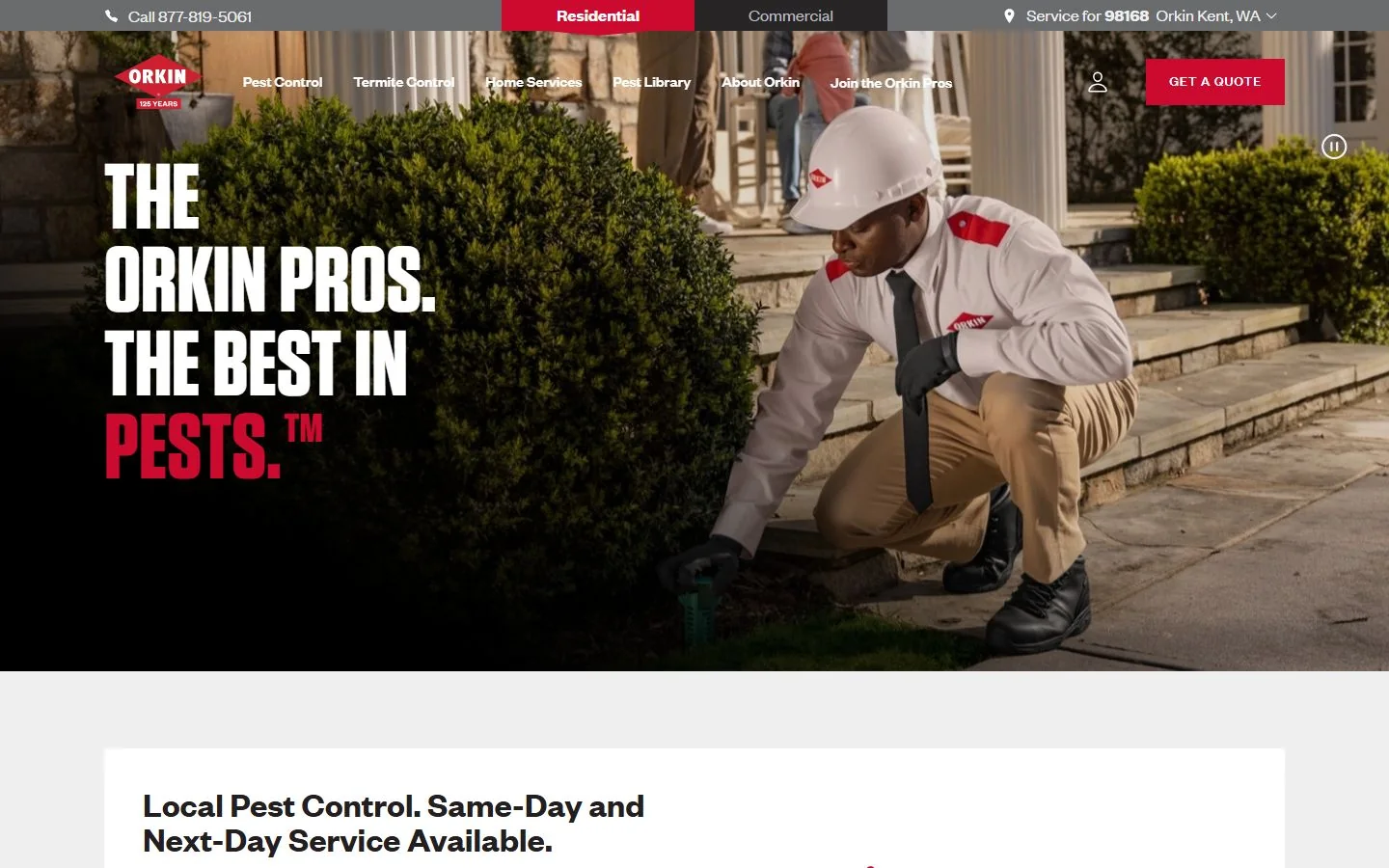 Orkin · Website screenshot