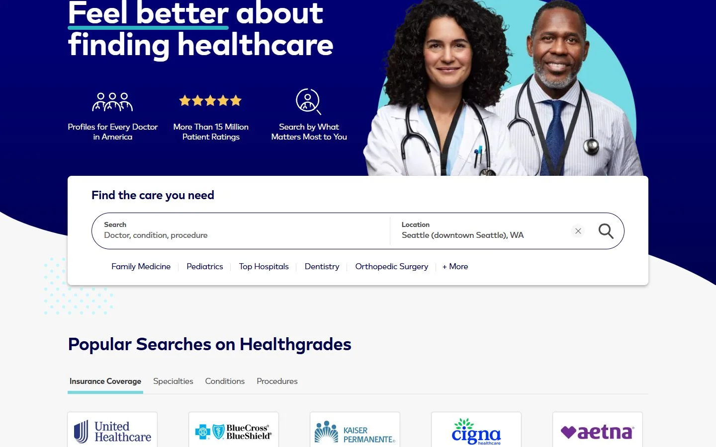Healthgrades · Website screenshot