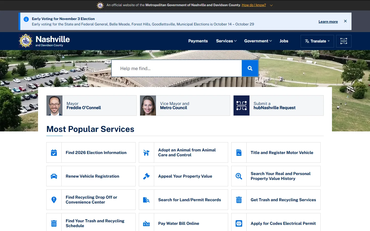 Nashville · Website screenshot
