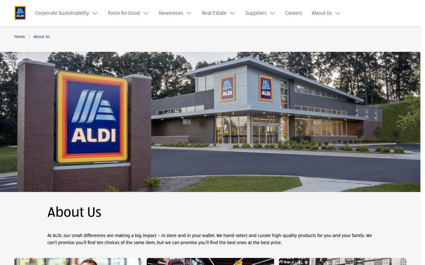ALDI US · Website screenshot
