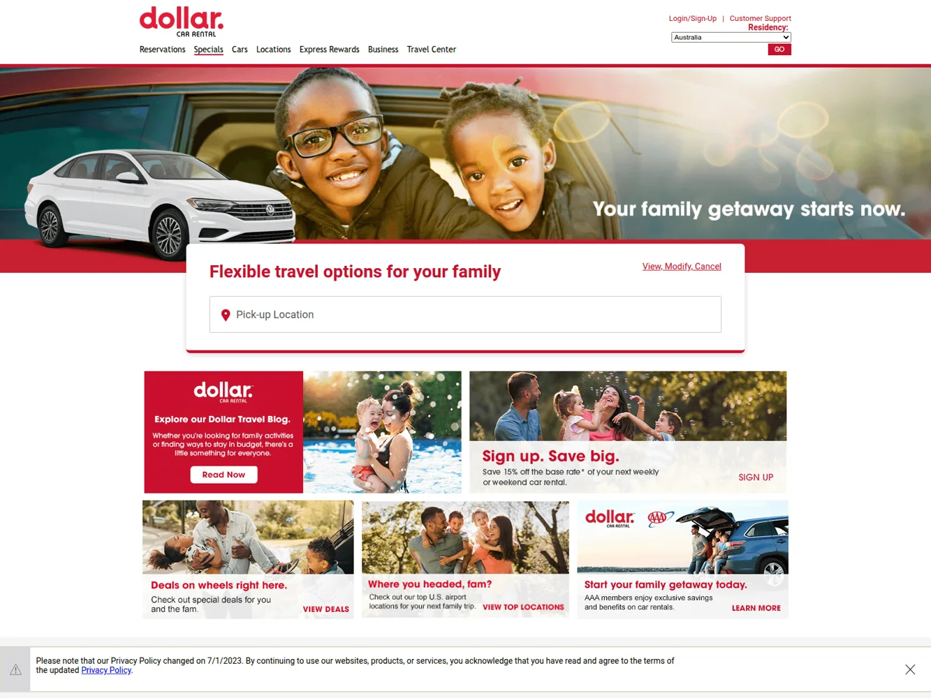 Dollar · Website screenshot