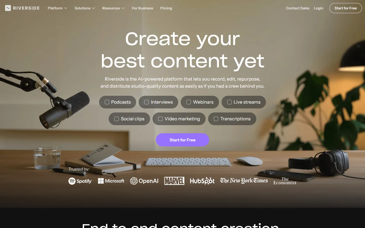 Riverside · Website screenshot