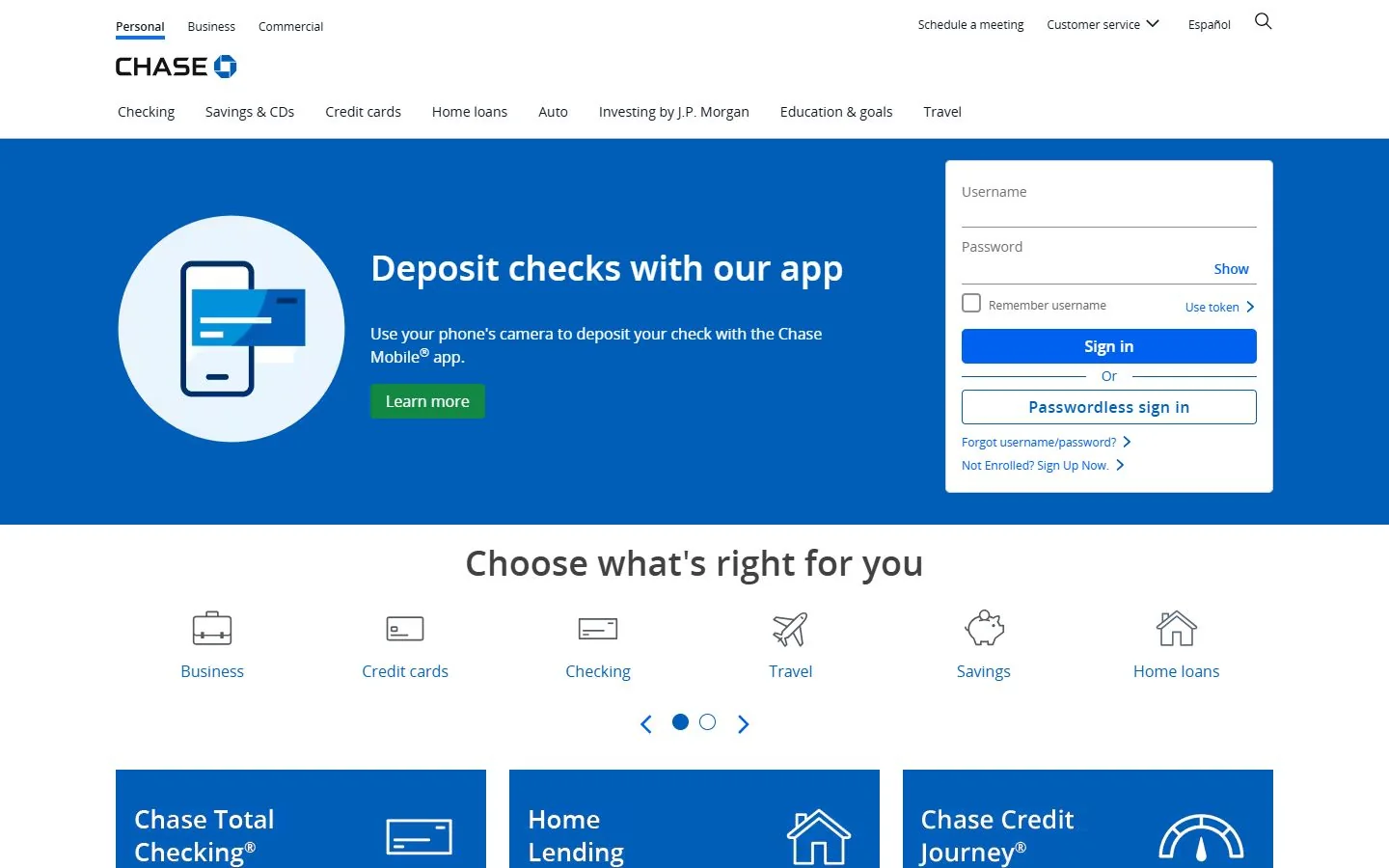 Chase · Website screenshot