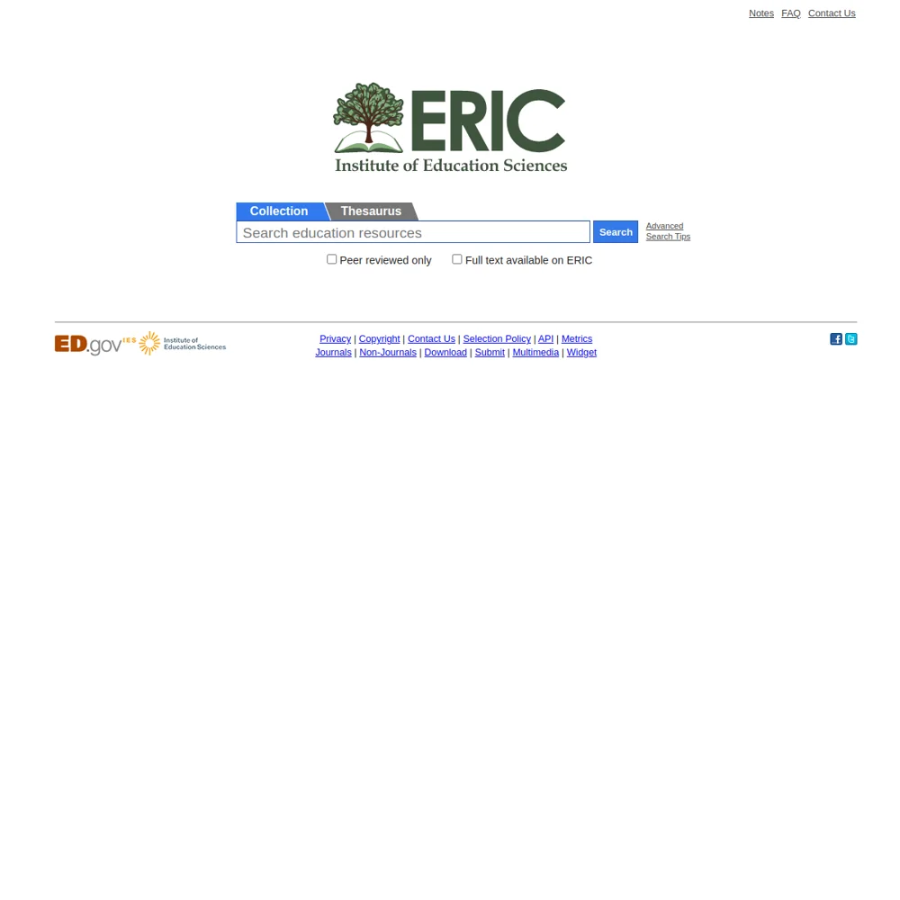 ERIC — Earlier official website screenshot · capture date recorded to the day