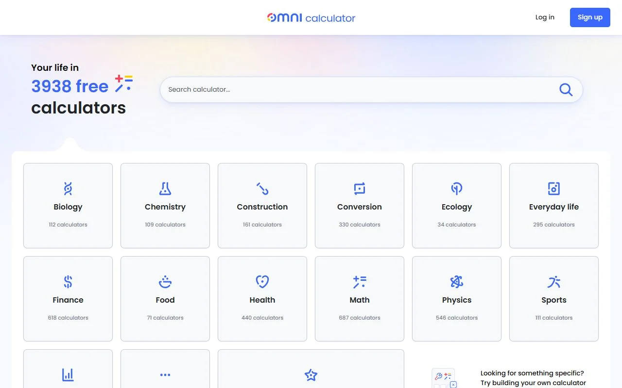 Omni Calculator — Official website screenshot