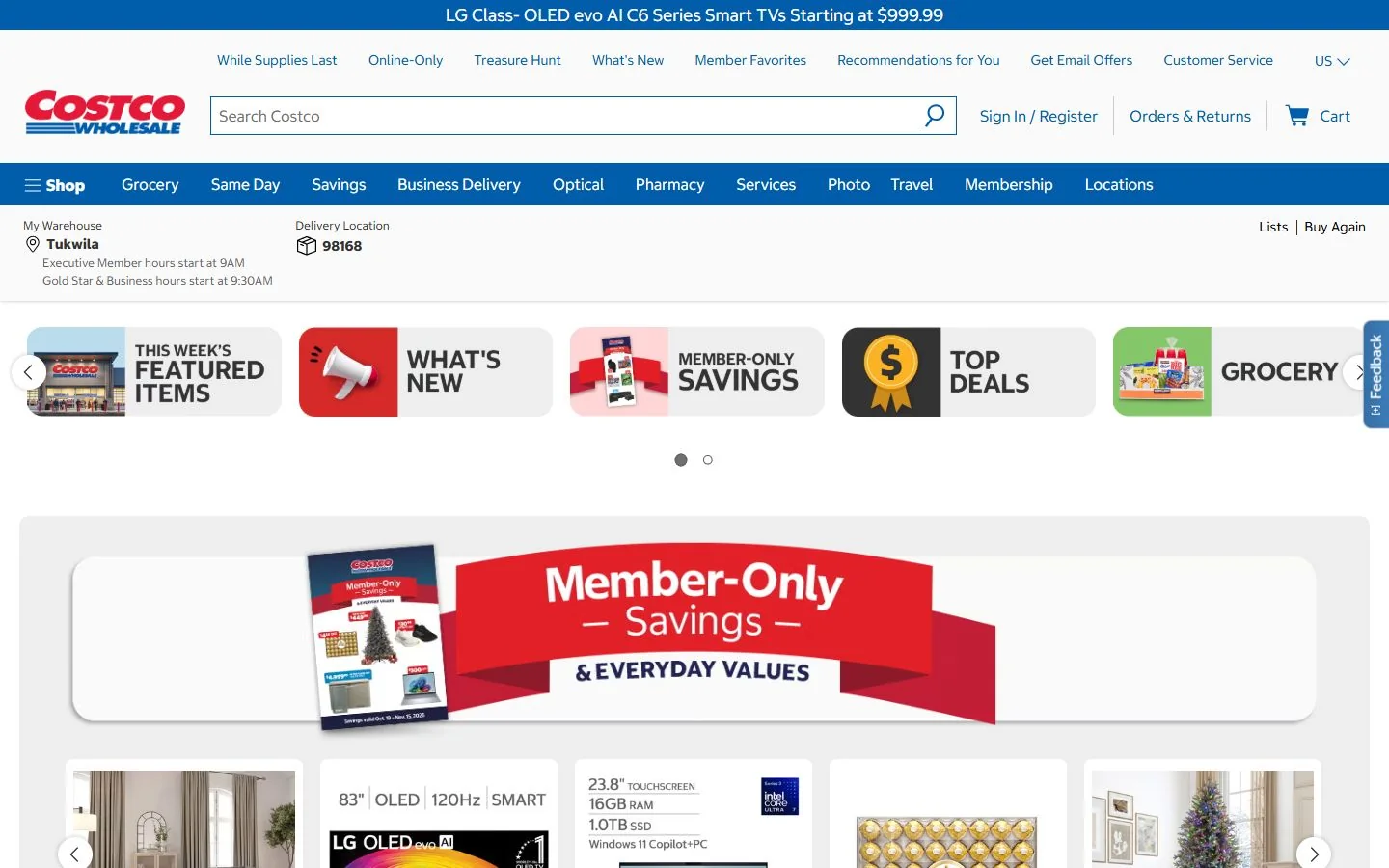 Costco · Website screenshot