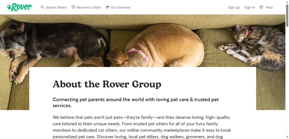 Rover · Website screenshot