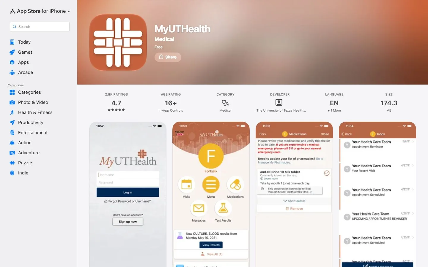 The University of Texas Health Science Center at Houston · Official MyUTHealth app listing (US)