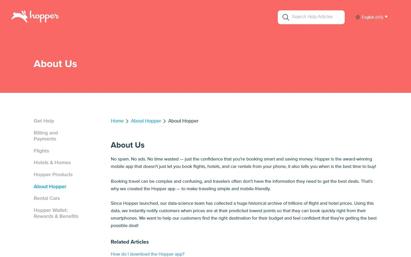 Hopper · Website screenshot