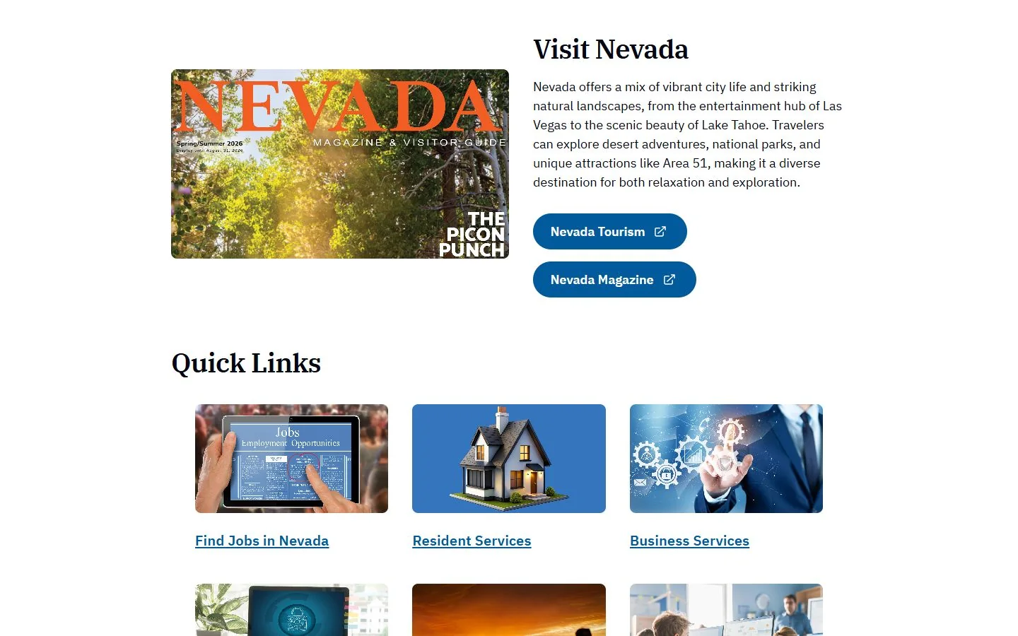 Nevada · Website screenshot