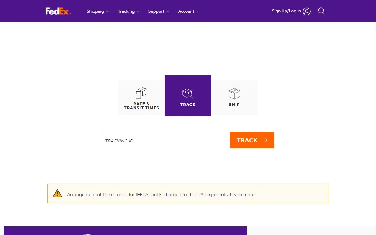 FedEx · Website screenshot