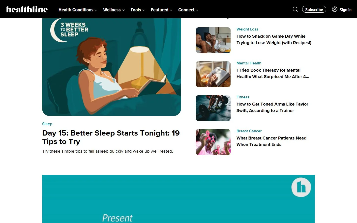 Healthline · Website screenshot