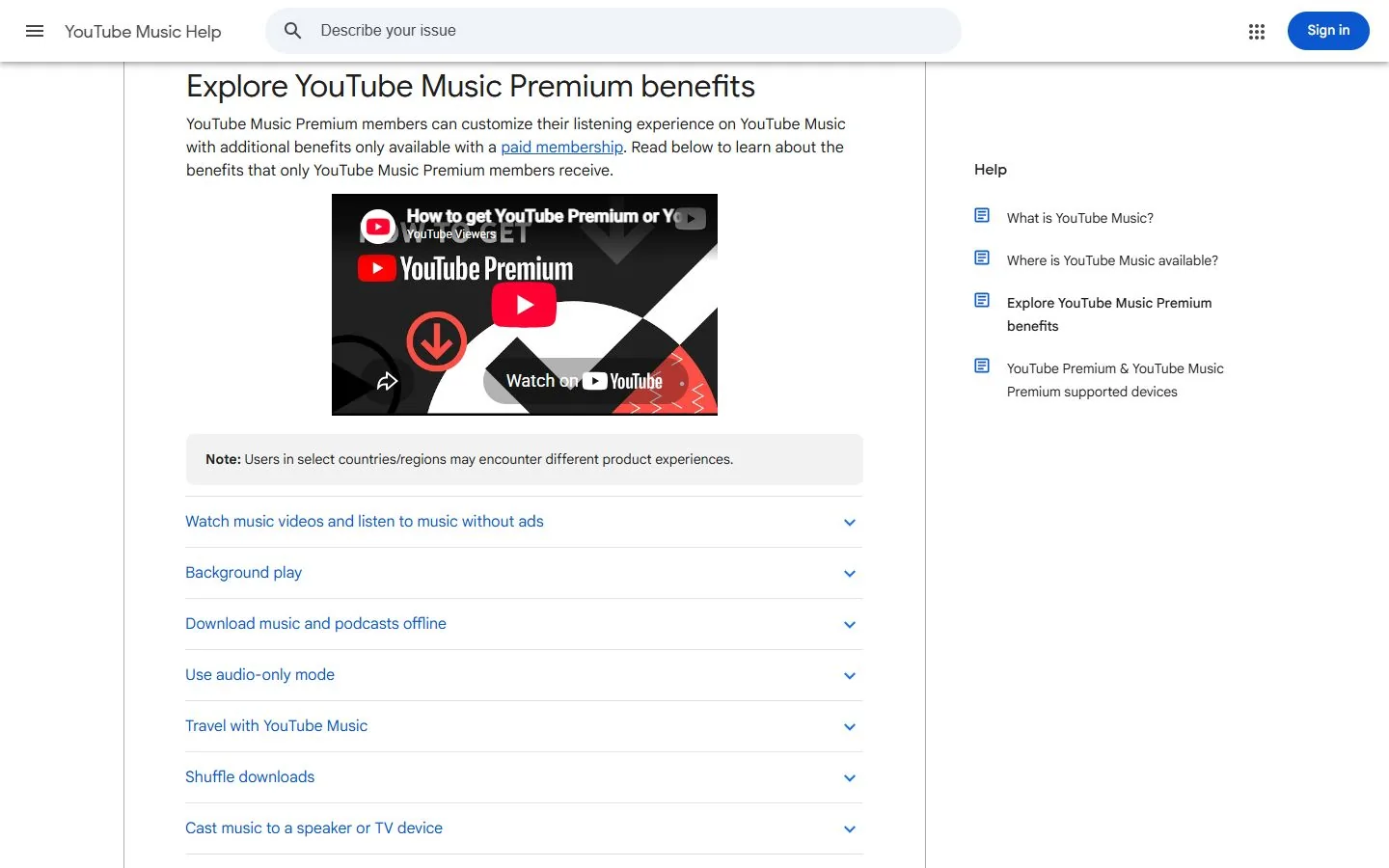 YouTube Music — Official website screenshot