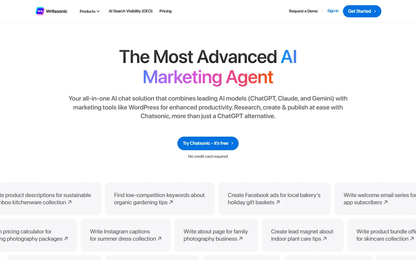 ChatSonic · Website screenshot