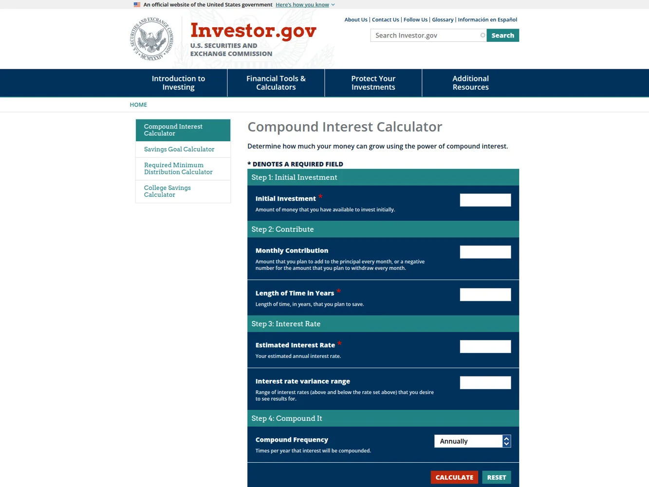 Investor.gov · Website screenshot
