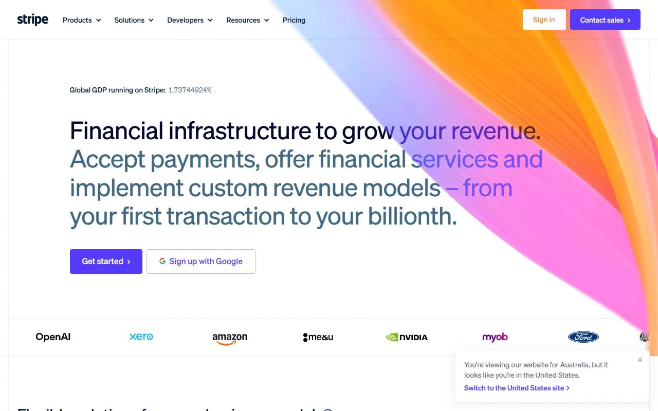 Stripe UK — Official website screenshot
