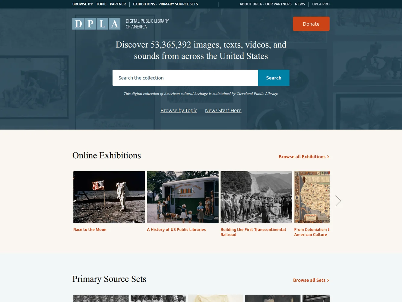 Digital Public Library of America · Website screenshot