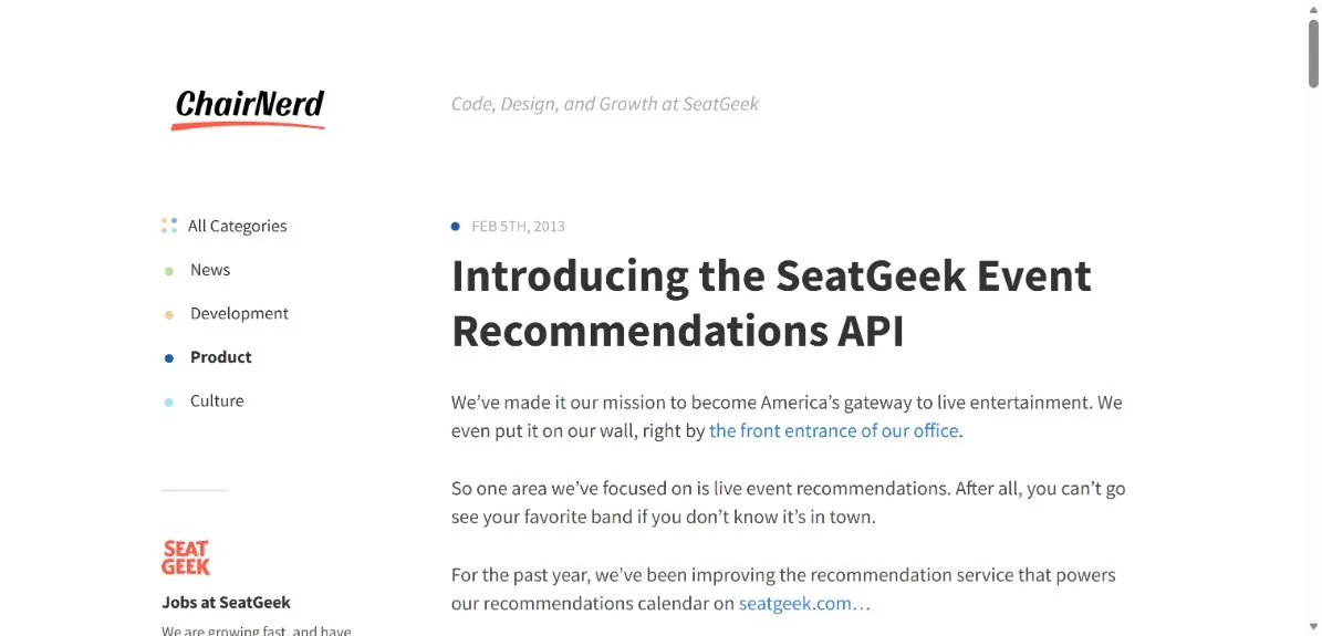 SeatGeek · Official article (2013)