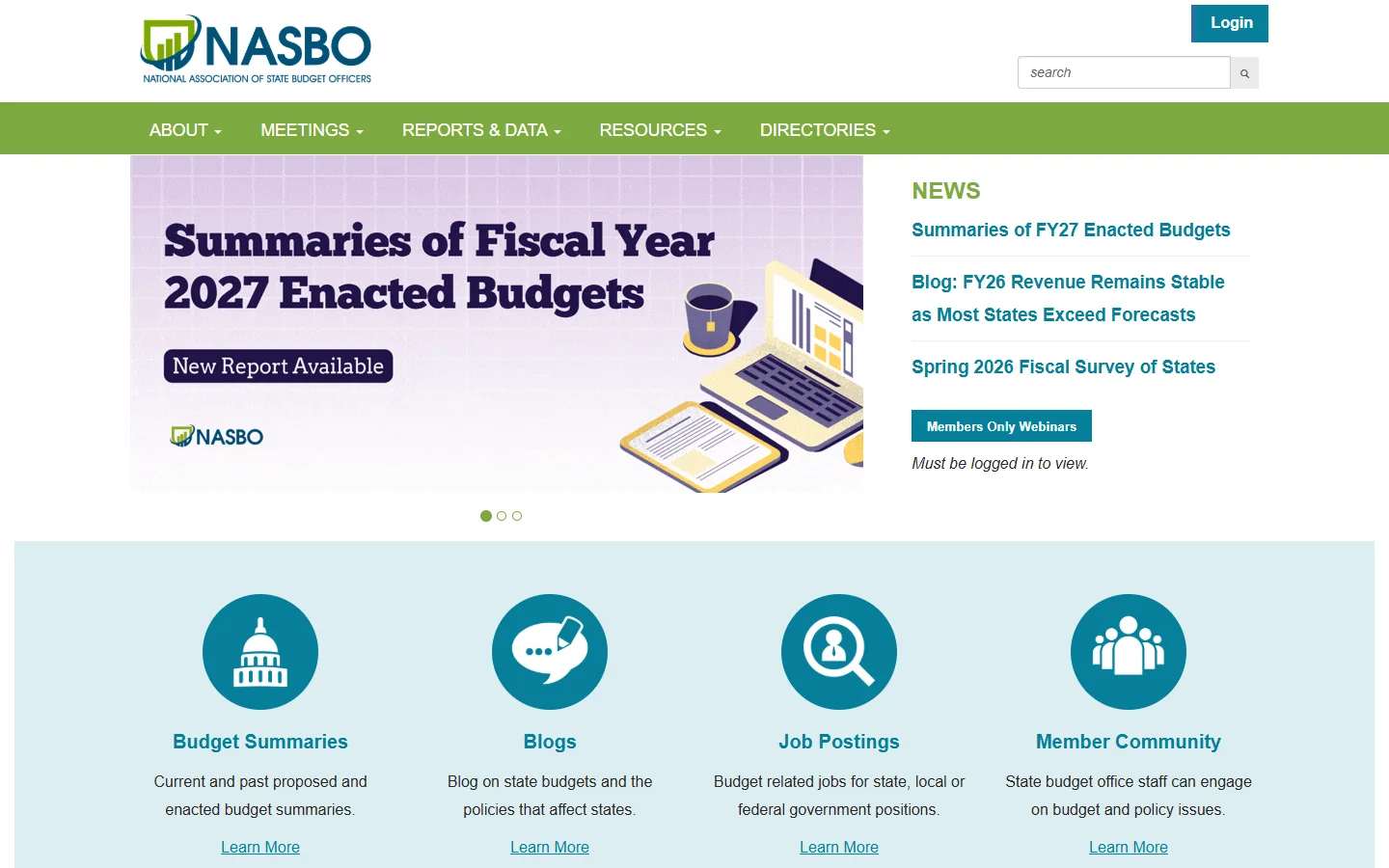 NASBO · Website screenshot