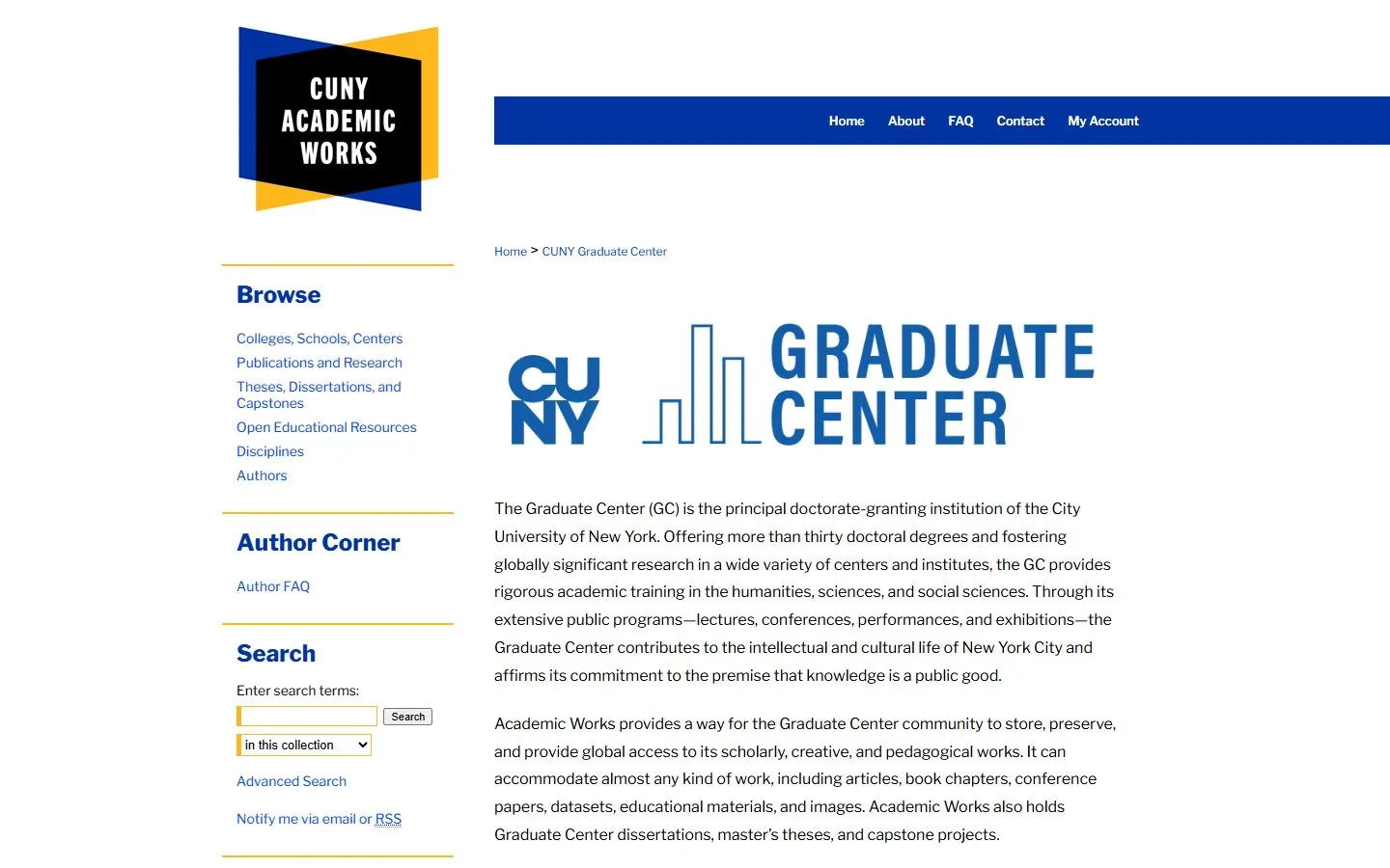 CUNY Graduate Center · Official Graduate Center research repository